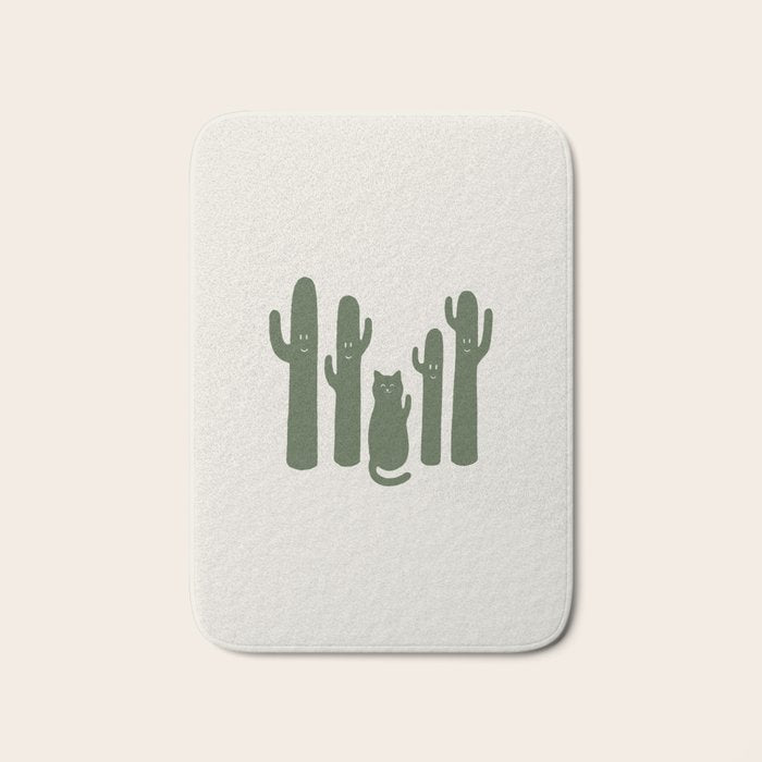 Hidden cat 55g green CATus Bath Mat Gallery Image 1