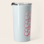 Retro Christmas Pun 'Ho Ho Hope' #positivevibes #Pink Travel Mug Gallery Image 3