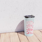 Retro Christmas Pun 'Ho Ho Hope' #positivevibes #Pink Travel Mug Gallery Image 4