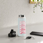 Retro Christmas Pun 'Ho Ho Hope' #positivevibes #Pink Water Bottle Gallery Image 4
