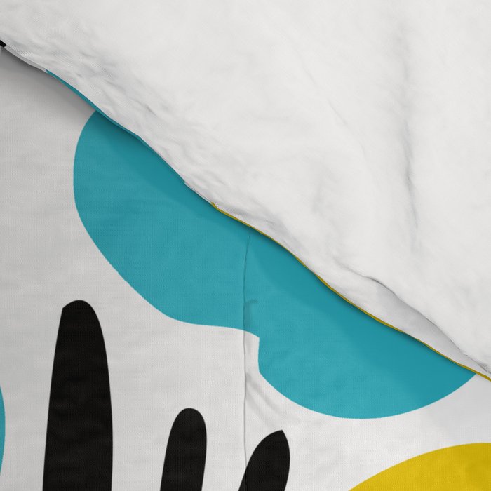 Wild Flowers Pattern Turquoise and Yellow Comforter Gallery Image 4