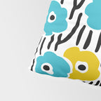 Wild Flowers Pattern Turquoise and Yellow Pillow Sham Gallery Image 4