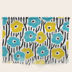 Wild Flowers Pattern Turquoise and Yellow Wall Hanging Gallery Image 1