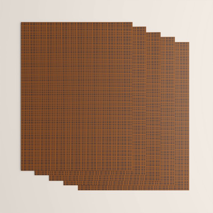 Mid Century Modern Fine Weave Minimalist Retro Woven Pattern in Brown Wrapping Paper Gallery Image 3