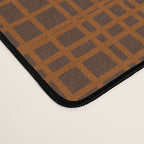 Mid Century Modern Fine Weave Minimalist Retro Woven Pattern in Brown Desk Mat Gallery Image 4
