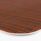 Mid Century Modern Fine Weave Minimalist Retro Woven Pattern in Brown Bath Mat Gallery Image 3