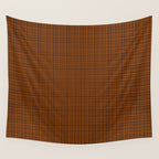Mid Century Modern Fine Weave Minimalist Retro Woven Pattern in Brown Wall Tapestry Gallery Image 4