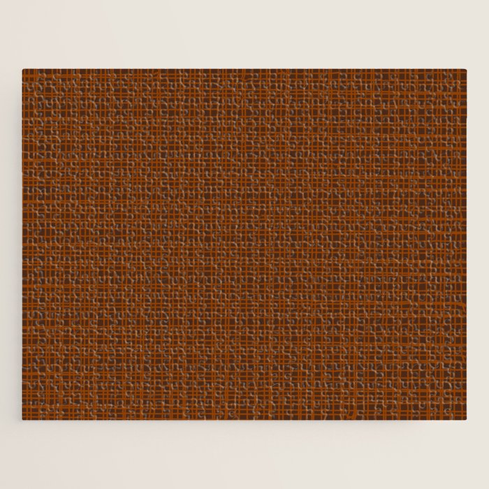 Mid Century Modern Fine Weave Minimalist Retro Woven Pattern in Brown Jigsaw Puzzle Gallery Image 1