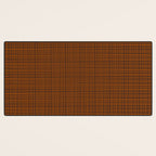Mid Century Modern Fine Weave Minimalist Retro Woven Pattern in Brown Desk Mat Gallery Image 3