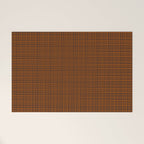 Mid Century Modern Fine Weave Minimalist Retro Woven Pattern in Brown Welcome Mat Gallery Image 1