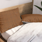 Mid Century Modern Fine Weave Minimalist Retro Woven Pattern in Brown Pillow Sham Gallery Image 2