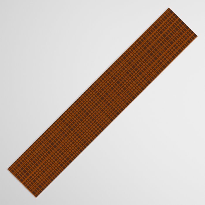 Mid Century Modern Fine Weave Minimalist Retro Woven Pattern in Brown Table Runner Gallery Image 3