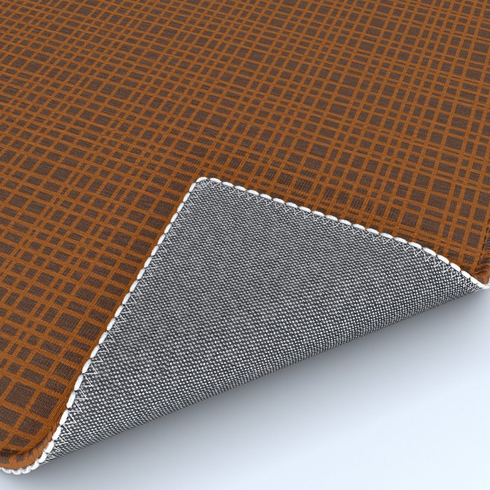 Mid Century Modern Fine Weave Minimalist Retro Woven Pattern in Brown Rug Gallery Image 4
