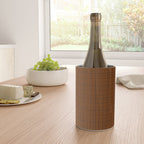 Mid Century Modern Fine Weave Minimalist Retro Woven Pattern in Brown Wine Chiller Gallery Image 4