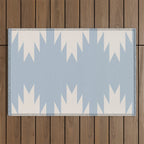 Geometric Southwestern Minimalism - Soft Sky Blue Outdoor Rug Gallery Image 1