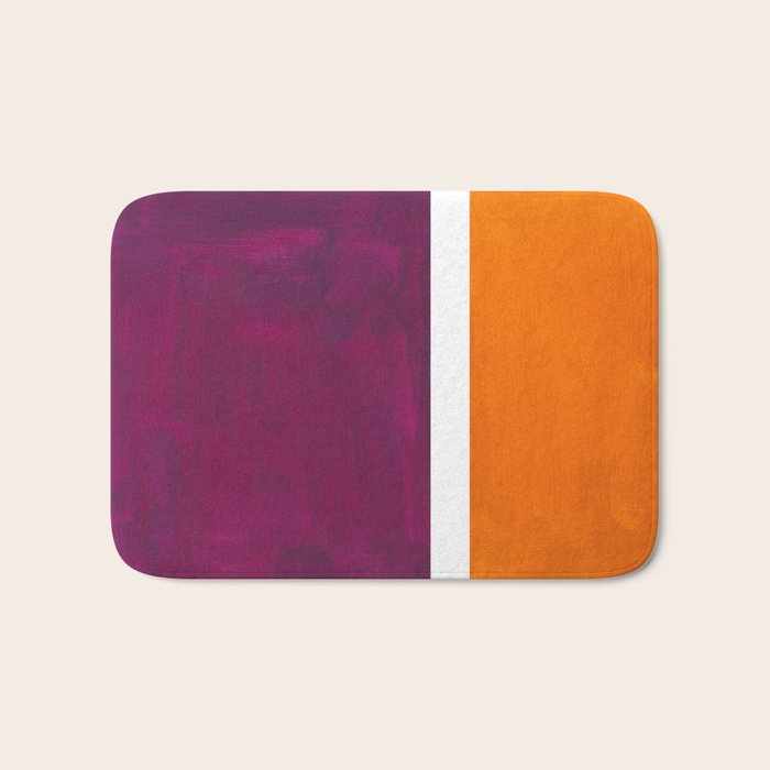 Purple Wine Yellow OchreMid Century Modern Abstract Minimalist Rothko Color Field Squares Bath Mat Gallery Image 1