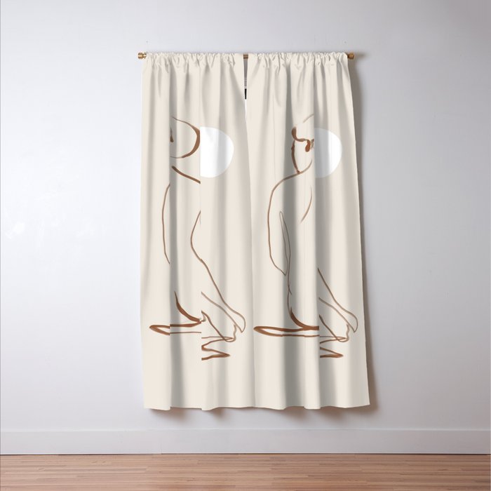 Minimal Line Art Nude 2 Window Curtain Gallery Image 3