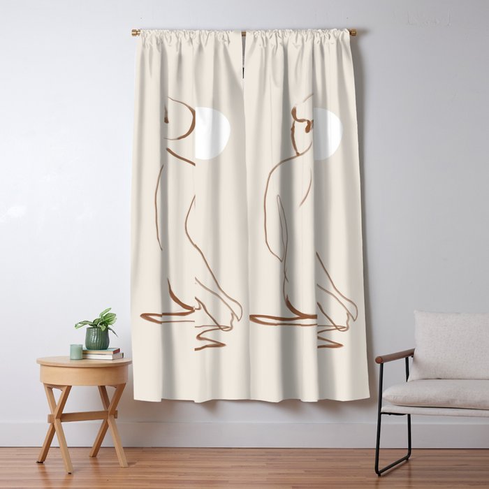 Minimal Line Art Nude 2 Window Curtain Gallery Image 5