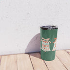 Folk Art Holiday Bells - Forest Green Travel Mug Gallery Image 4