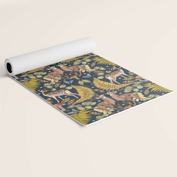 Deer Reflection at Night A Yoga Mat Gallery Image 2