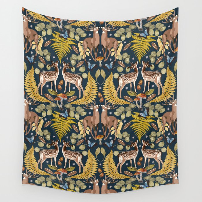 Deer Reflection at Night A Wall Tapestry Gallery Image 4