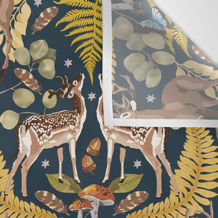Deer Reflection at Night A Wall Tapestry Gallery Image 3