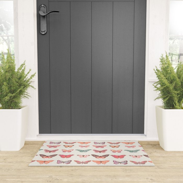 Butterflies in Pink Tones Welcome Mat Gallery Image 3