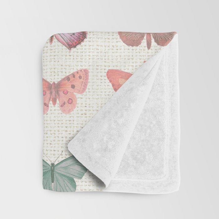 Butterflies in Pink Tones Throw Blanket Gallery Image 3