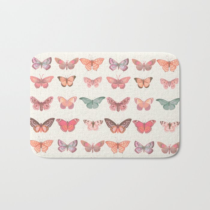 Butterflies in Pink Tones Bath Mat Gallery Image 1