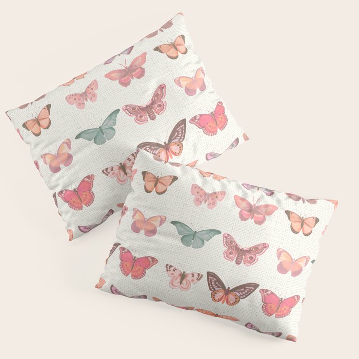 Butterflies in Pink Tones Pillow Sham Gallery Image 1