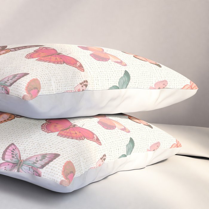 Butterflies in Pink Tones Pillow Sham Gallery Image 3