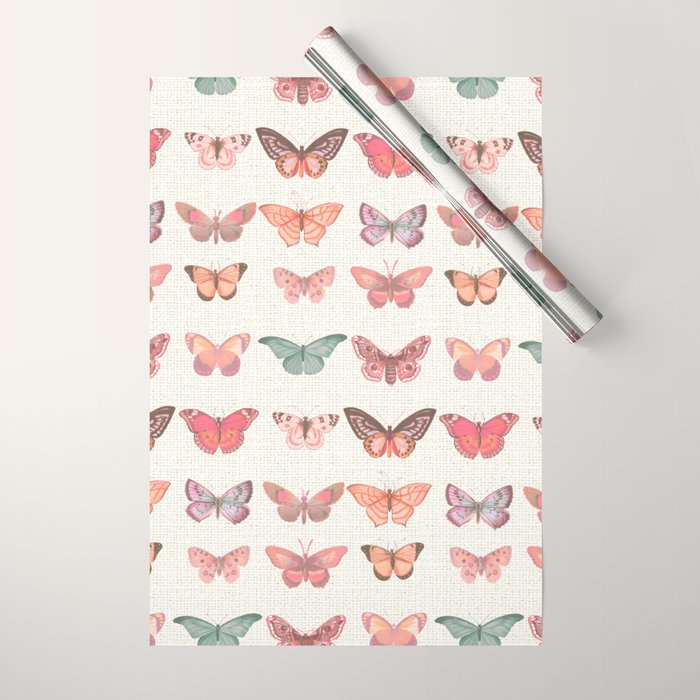 Butterflies in Pink Tones Wrapping Paper Gallery Image 1