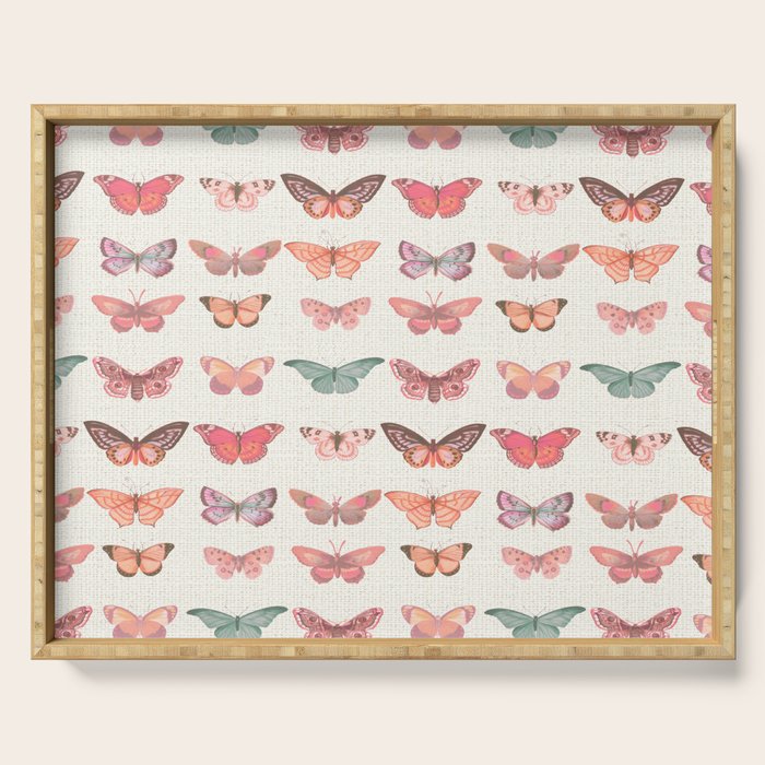 Butterflies in Pink Tones Serving Tray Gallery Image 1