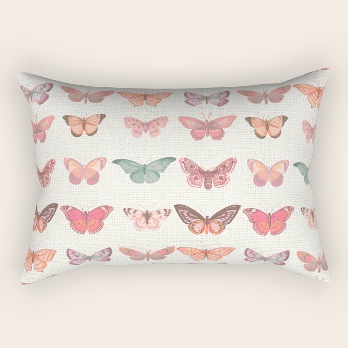 Butterflies in Pink Tones Rectangular Pillow Gallery Image 1