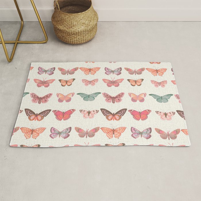 Butterflies in Pink Tones Rug Gallery Image 1