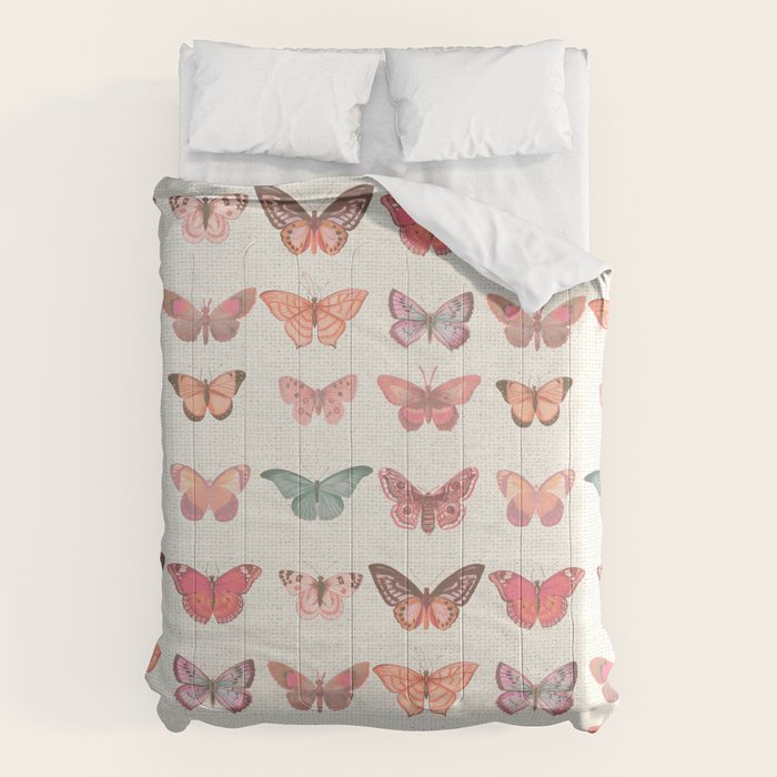 Butterflies in Pink Tones Comforter Gallery Image 6
