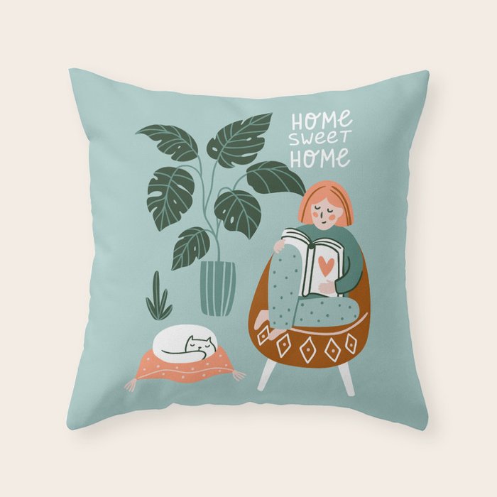 Cozy home Throw Pillow Gallery Image 6