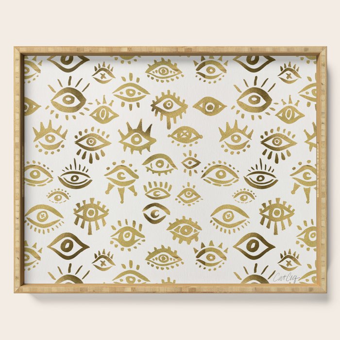 Mystic Eyes - Gold Serving Tray Gallery Image 1