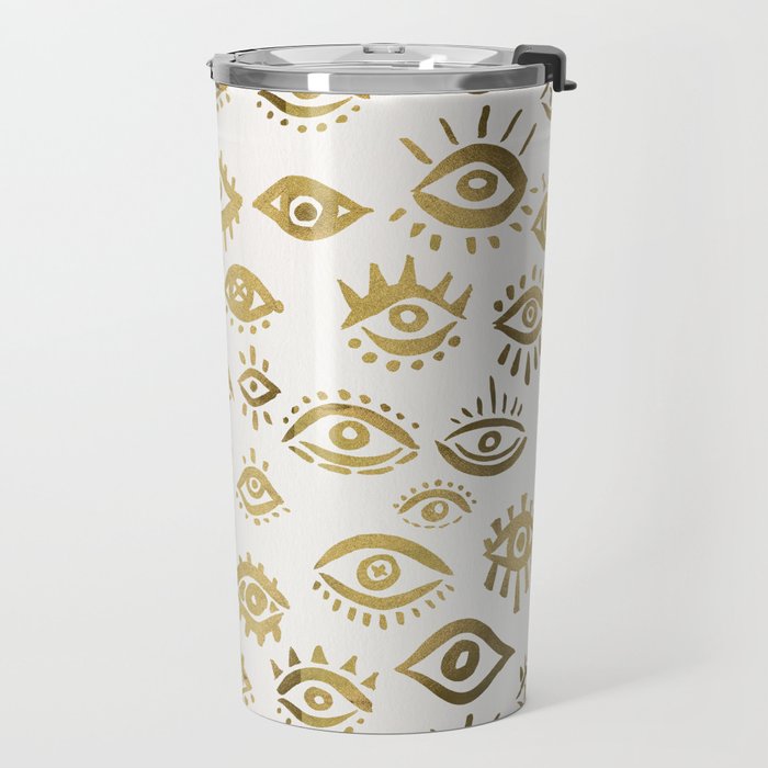 Mystic Eyes - Gold Travel Mug Gallery Image 2