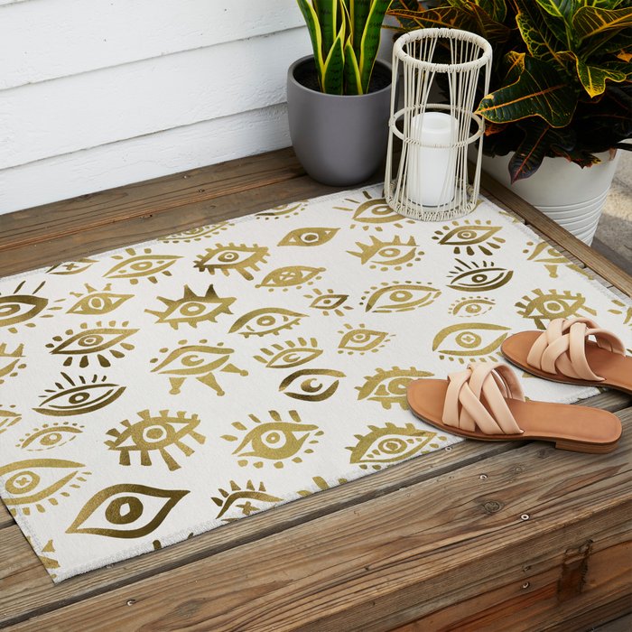 Mystic Eyes - Gold Outdoor Rug Gallery Image 2