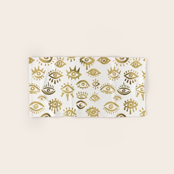 Mystic Eyes - Gold Bath Towel Gallery Image 1