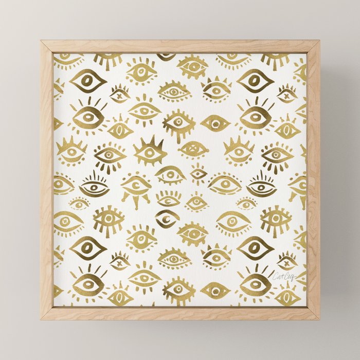 Mystic Eyes - Gold Mini Art Print Gallery Image 1