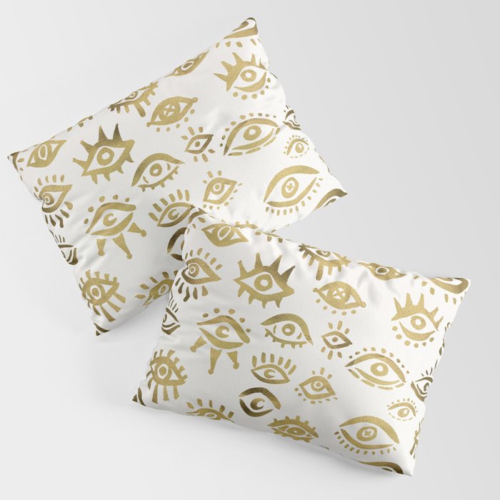 Mystic Eyes - Gold Pillow Sham Gallery Image 1