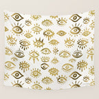 Mystic Eyes - Gold Wall Tapestry Gallery Image 4