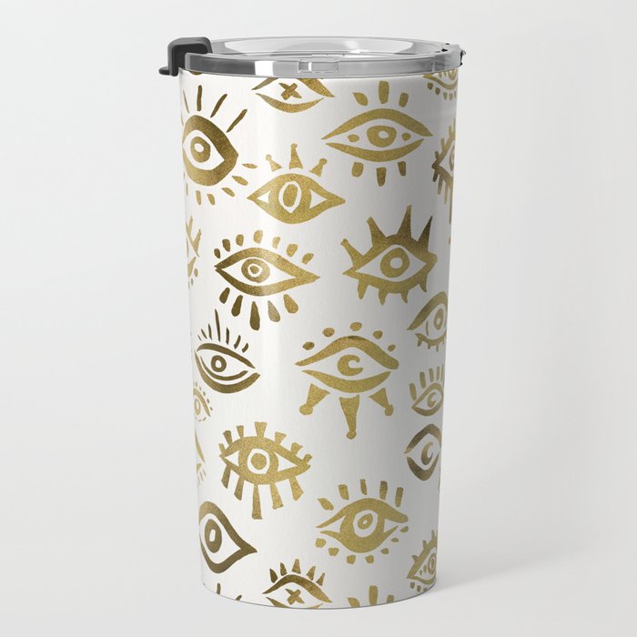 Mystic Eyes - Gold Travel Mug Gallery Image 3