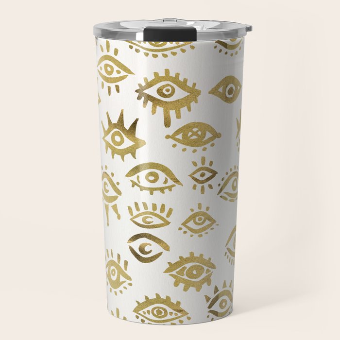 Mystic Eyes - Gold Travel Mug Gallery Image 1