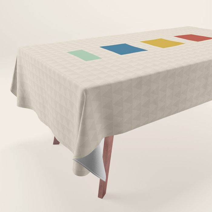four elements II tweed and primary colors Tablecloth Gallery Image 1