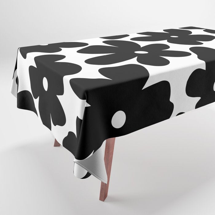 Black & White Flower - 70's Daisies Tablecloth Gallery Image 1