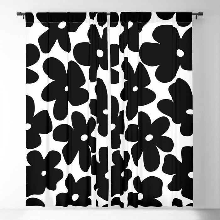 Black & White Flower - 70's Daisies Window Curtain Gallery Image 5