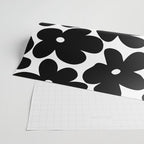 Black & White Flower - 70's Daisies Wrapping Paper Gallery Image 2
